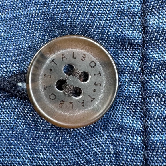 Talbots Casual Chambray Vest. Button Front Drawstring. petite medium - Picture 9 of 12